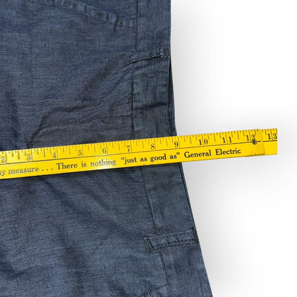 Theory Womens Wide Leg Trousers Indigo Blue Cotton Blend Dress Pants Size 8 - Picture 3 of 11